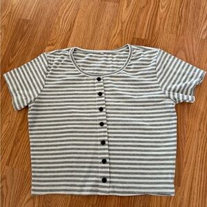 Striped Gray Cropped Shirt